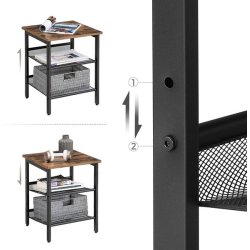 Sidebord - 2 stk sengeborde i industrielt design - rustik brun