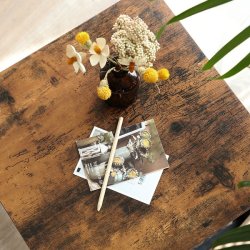 Sidebord - firkantet i industrielt design - rustik brun 45x45x55