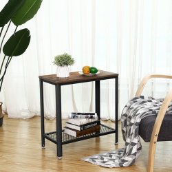 Sidebord - firkantet i industrielt design - rustik brun 60x30x60