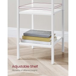 Natbord - sidebord i industrielt design - hvid 35x35x70