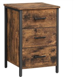 Sengebord - natbord i industrielt design - rustik brun 40x40x60