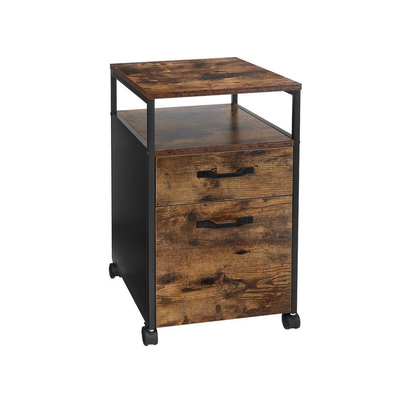 Sidebord - sengebord i industrielt design - rustik brun 41x45x66