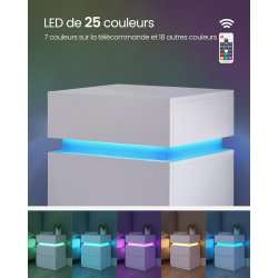 Sengebord med LED-lys - sidebord - hjrnebord - hvid 35x40x55