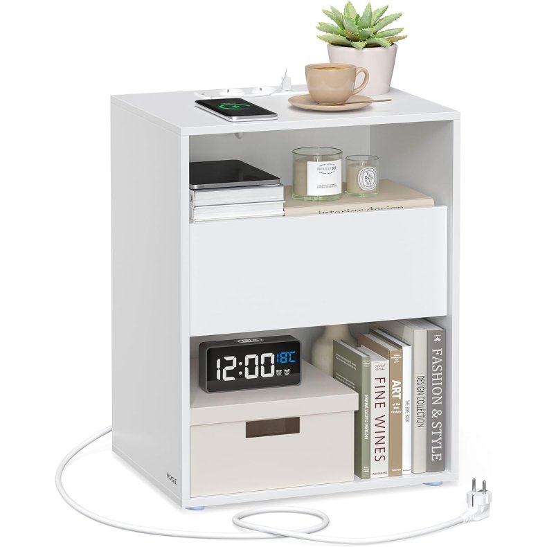 Sengebord - samles uden v�rkt�j - sidebord - hvid 35x45x58