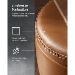 Sidebord med opbevaring - rundt sengebord - brun sde 32