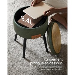 Sidebord med opbevaring - rundt sengebord - grn sde 32