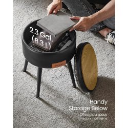 Sidebord med opbevaring - rundt sengebord - sort sde 32