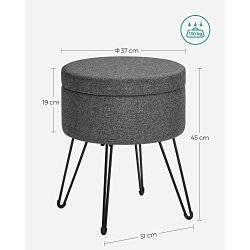 Sidebord med opbevaring - rundt sengebord - m�rkegr� �37