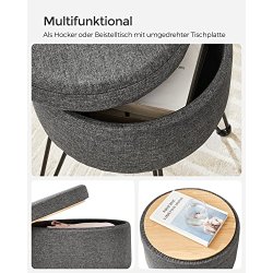 Sidebord med opbevaring - rundt sengebord - m�rkegr� �37