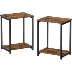 Sidebord - 2 sengeborde i industrielt design - rustik brun