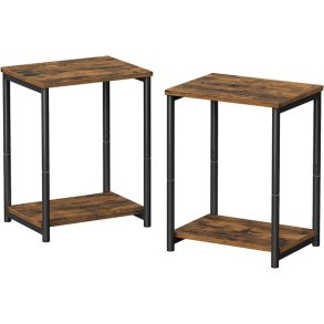 Sidebord - 2 sengeborde i industrielt design - rustik brun