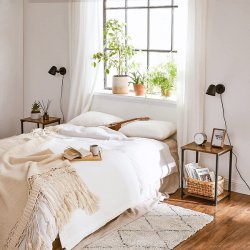 Sidebord - 2 sengeborde i industrielt design - rustik brun