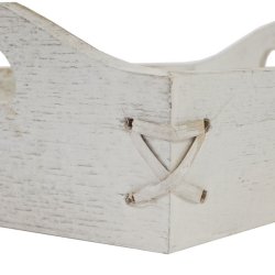 Bakker i tr - st med 3 serveringsbakker - hvide trbakker - antik rustik