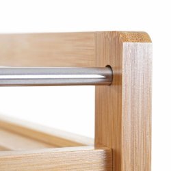 Serveringsvogn p hjul - barvogn og rullebord - bambus 76x46x38 cm