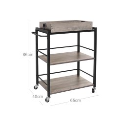 Serveringsvogn med aftagelig bakke - barvogn - gr� beige (greige)