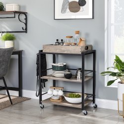 Serveringsvogn med aftagelig bakke - barvogn - gr� beige (greige)