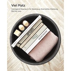 Puf med opbevaring - rund skammel - fodskammel - m�rkegr� �31