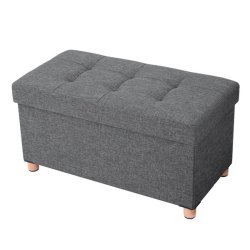 Bnk med kiste - siddebnk med opbevaring 76 x 38 x 38 - mrkegr