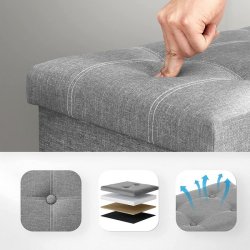 Bnk med kiste - siddebnk med opbevaring 76 x 38 x 38 - lysegr