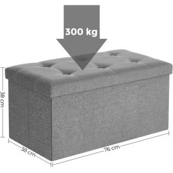 Bnk med kiste - siddebnk med opbevaring 76 x 38 x 38 - lysegr
