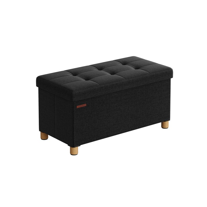 Bnk med kiste - siddebnk med opbevaring 38 x 76 x 40 - sort