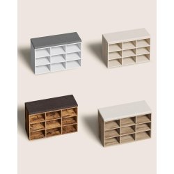 Skobnk - siddebnk med skohylder - entrebnk med skorum - hvid