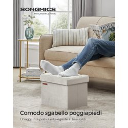 Puf med kiste - skammel med opbevaring 31 x 41 x 31 - creme hvid