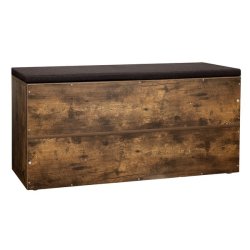 Skobnk - entrebnk til sko - siddebnk med hynde - rustik brun