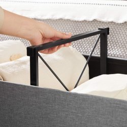 Entreb�nk - siddeb�nk med kiste 110 x 38 x 38 - lysegr� stof