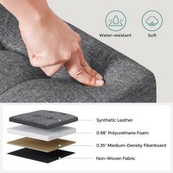 Entrebnk - siddebnk med kiste 110 x 38 x 38 - mrkegr stof