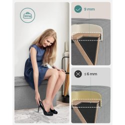 Entreb�nk - siddeb�nk med kiste 76 x 38 x 38 - lysegr� stof