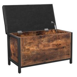 Siddeb�nk med opbevaringskiste - b�nk 80 x 40 x 50 - brun/sort