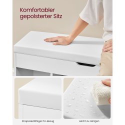 Skob�nk - siddeb�nk med skohylder - entreb�nk - hvid 100x30