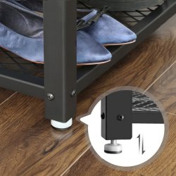 Skobnk med 2 trdhylder - siddebnk med skohylder - rustik brun