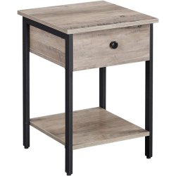 Sidebord - natbord i industrielt design - gr beige (greige) 40x40x55