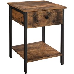 Sidebord - natbord i industrielt design - rustik brun 40x40x55