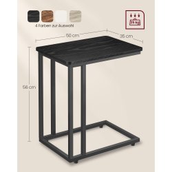 Sidebord - C-formet laptop bord til sofa og seng - sort