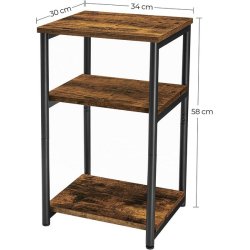 Sengebord - sidebord i industrielt design - rustik brun