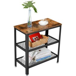 Sidebord - firkantet i industrielt design - rustik brun 60x30x60