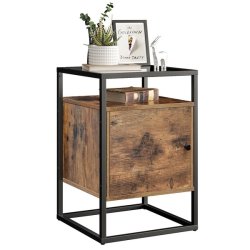 Natbord - sengebord i industrielt design - brun 40 x 40 x 60