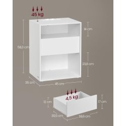 Sengebord - samles uden v�rkt�j - sidebord - hvid 35x45x58