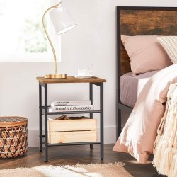 Sidebord - 2 stk sengeborde i industrielt design - rustik brun