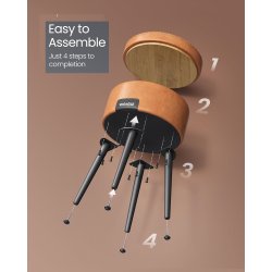 Sidebord med opbevaring - rundt sengebord - brun sde 32