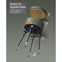 Sidebord med opbevaring - rundt sengebord - grn sde 32