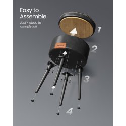 Sidebord med opbevaring - rundt sengebord - sort sde 32