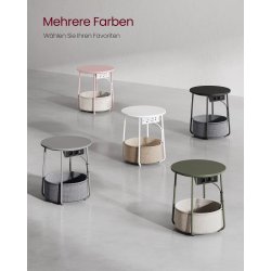 Sidebord - rundt hjrnebord med strmstik - gr 45 x H50 cm