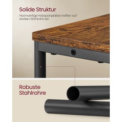 Sidebord med strmstik - smal slank sengebord - rustik brun