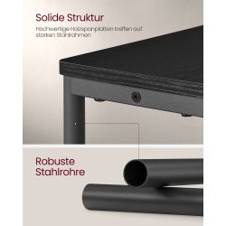 Sidebord med strmstik - smal slank sengebord - sort