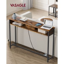 Konsolbord med strm - smalt sidebord - rustik brun 120x25x81