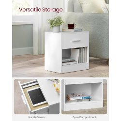 Sengeborde - s�t med 2 sideborde - hvid - 28x39x41